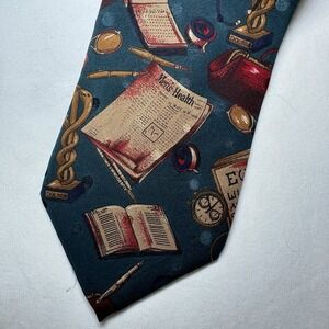 Vintage Woodward 100% Silk Tie Doctor Physician Medical Tools Caduceus Medicine